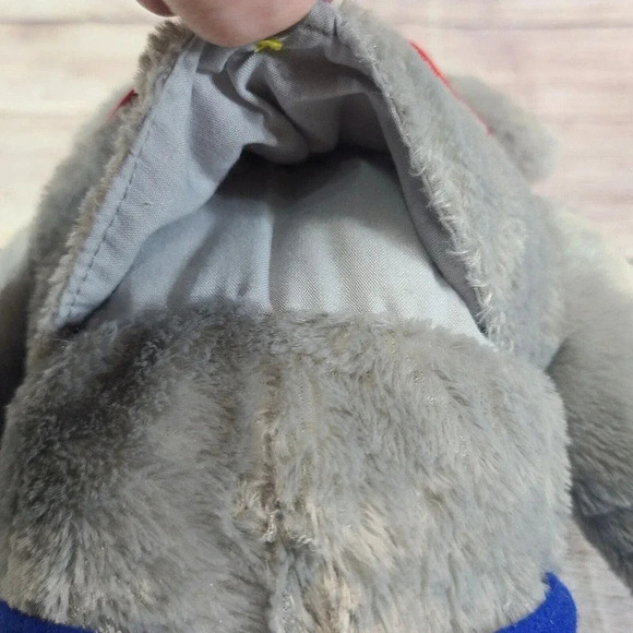 Unbranded Plush Mouse Hand Puppet Stuffed Animal Toy Gray Blue Red 15" FLAW - Picture 4 of 5